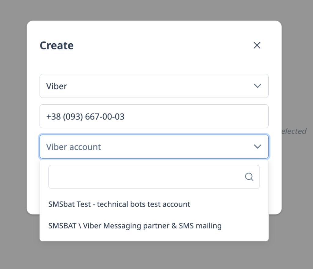 Select Viber Sender Profile